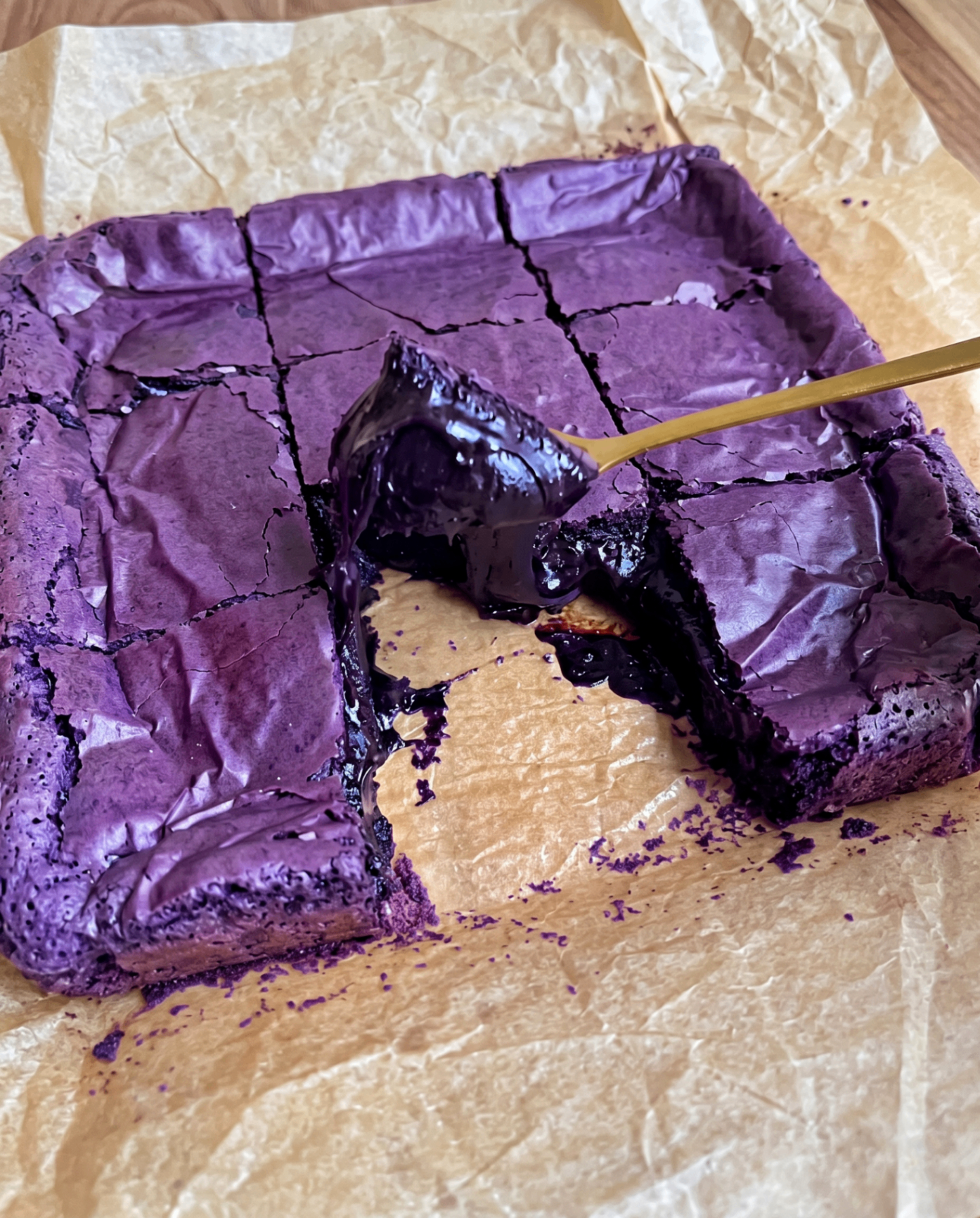 Gooey Ube Brownies: Gesmolten Witte Chocolade Recept