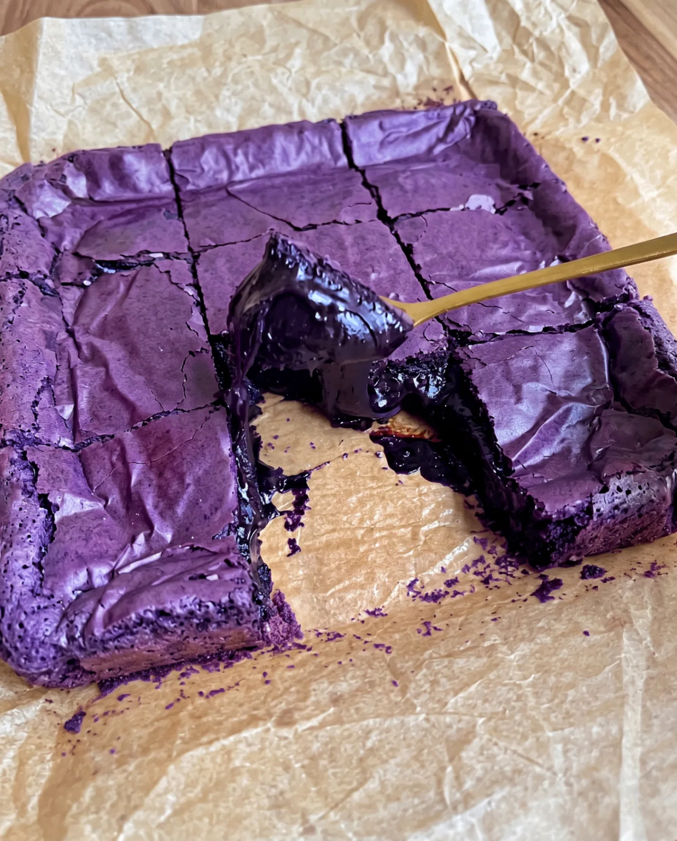 Gooey Ube Brownies: Gesmolten Witte Chocolade Recept