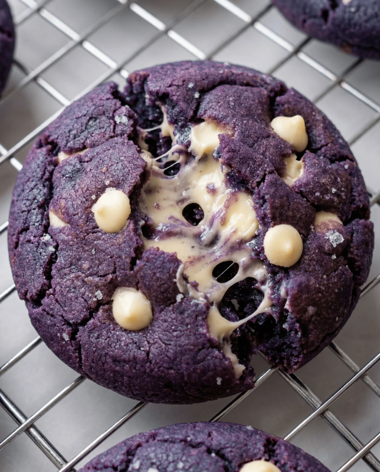 Ube koekjes met witte chocolade